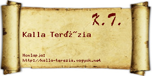 Kalla Terézia névjegykártya